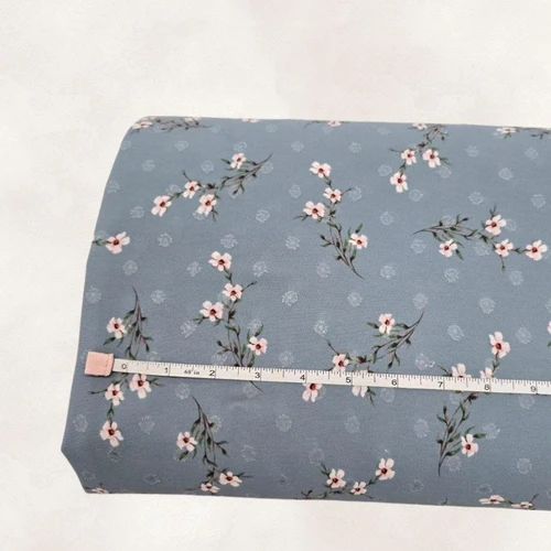 Pink Leaf Bl Poly Swiss Dot Fabric (sold by half yards)