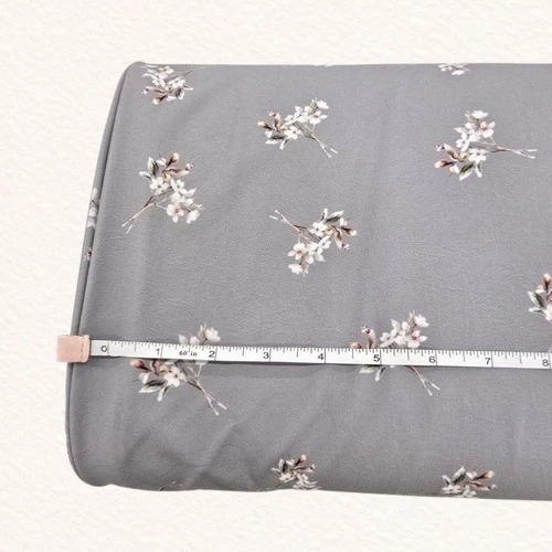 Dim Floral Sage 4 Way Stretch Crinkle Poly Fabric (sold by half yards)