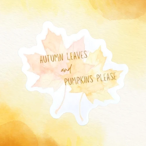 Autumn Leaves Watercolor Sticker