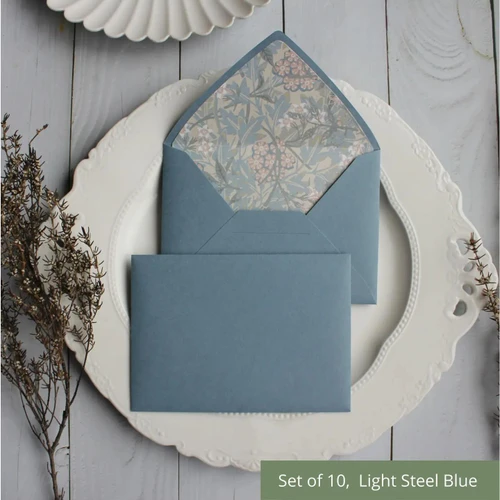 Steel Blue Envelopes - Set Of 10