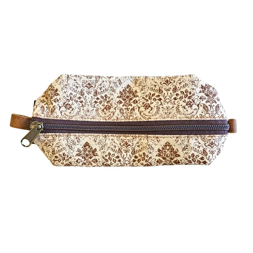 Brown Fleur Canvas Pencil Case