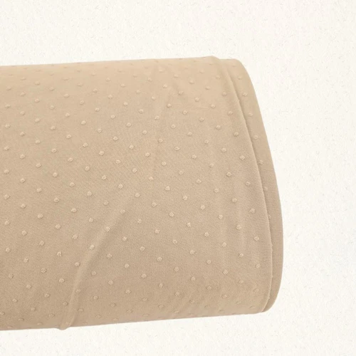 Tan Knit Swiss Dot Fabric (sold by half yards)