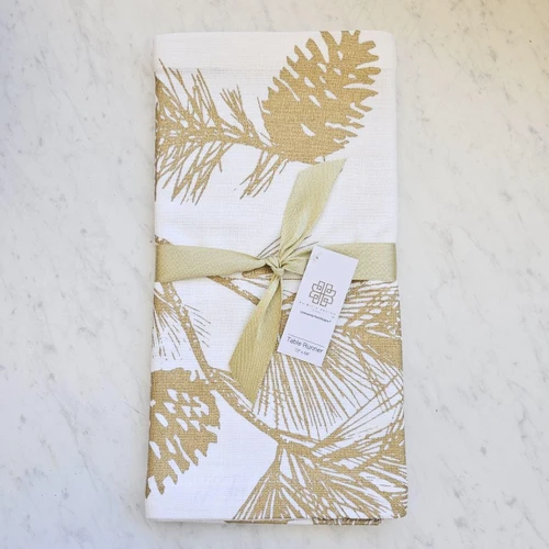 Gold Pinecone Table Runner