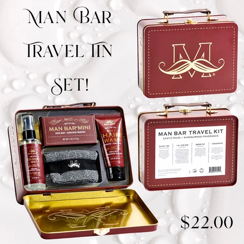 Man Bar Travel Tin Set