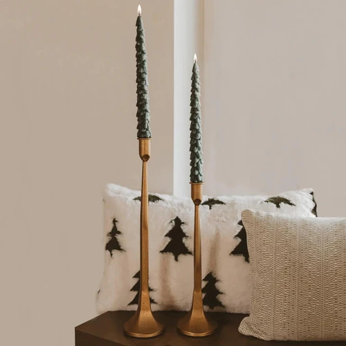 Green Tree Taper Candles
