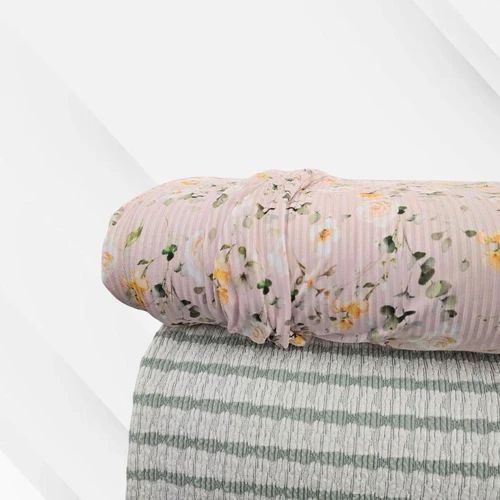 Sage/Off White Guapo Stripe Fabric (sold by half yards)
