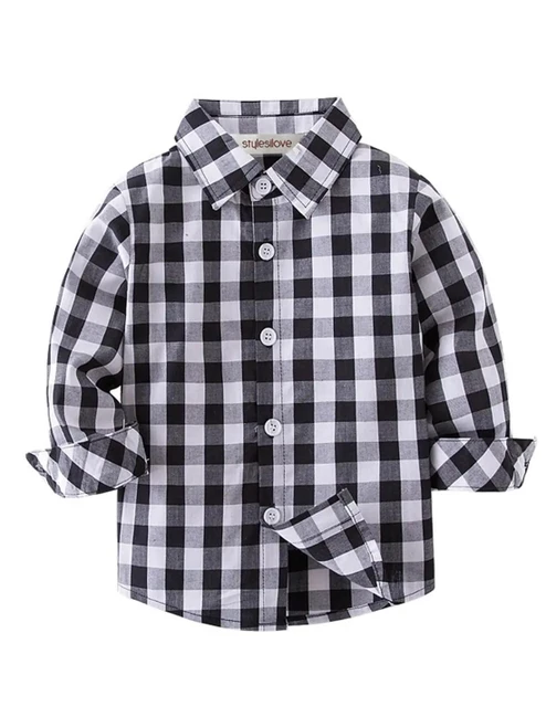 B & W Plaid Button Down Cotton Shirt