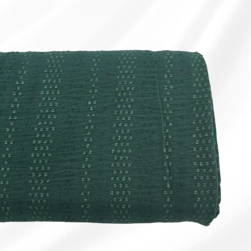 Hunter Green Mini Poly Swiss Dot Stripes (sold by half yards)
