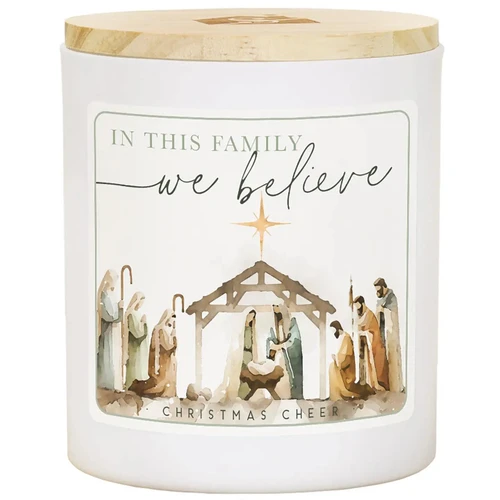 We Believe Nativity Candle