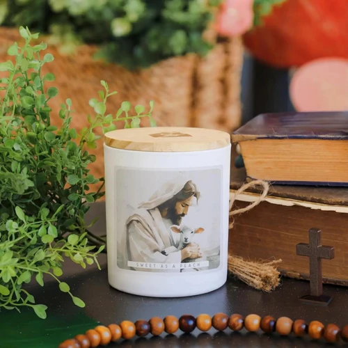 Jesus Holding Lamb Candle
