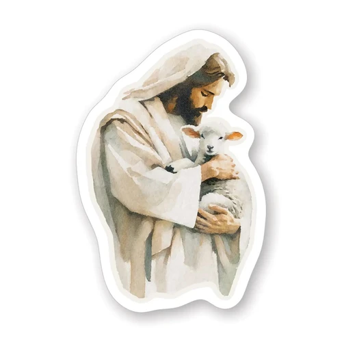 Jesus Holding Lamb Sticker