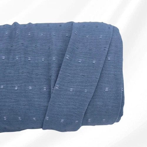 Medium Blue Poly Swiss Dot Fabric (sold by half yards)