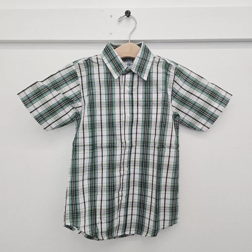 Kelly Green Plaid Short Sleeve Shirt