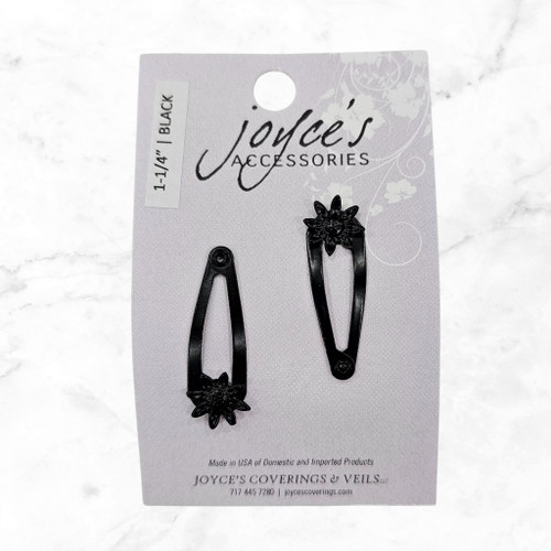 1-1\4"  Black Snap Clip Sunflower - 2pk.