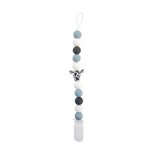 Blue Grey Cow Nippy Clip Beads