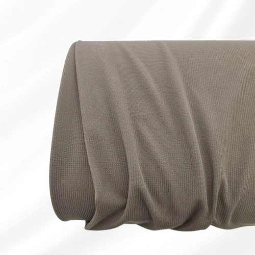 Coffee Mini Rib Knit Fabric (sold by half yards)