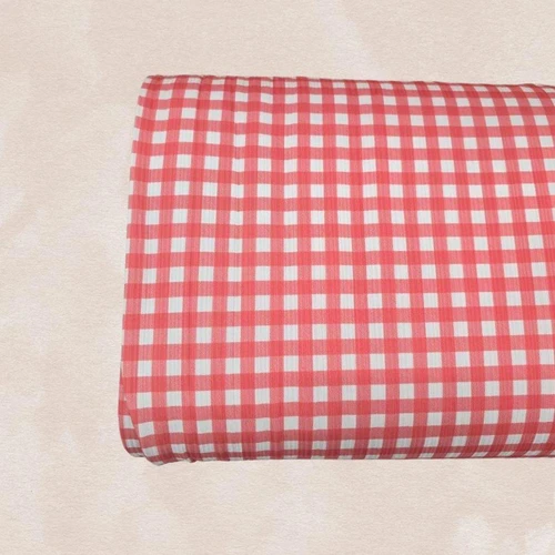 Pink Pink Gingham on Unbrushed Rib Knit (sold by half yards)