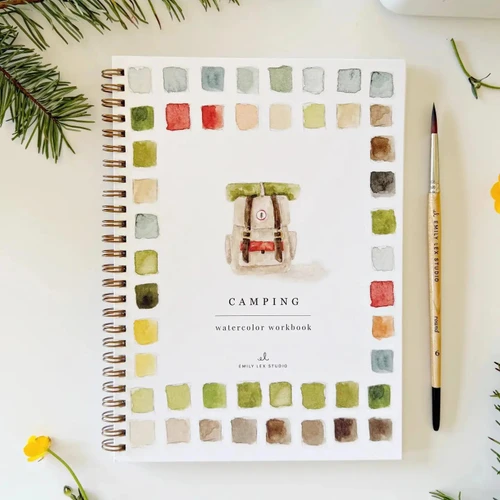 Camping Watercolor Workbook