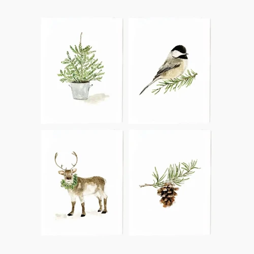 Evergreen Christmas Assorted Notecard Set