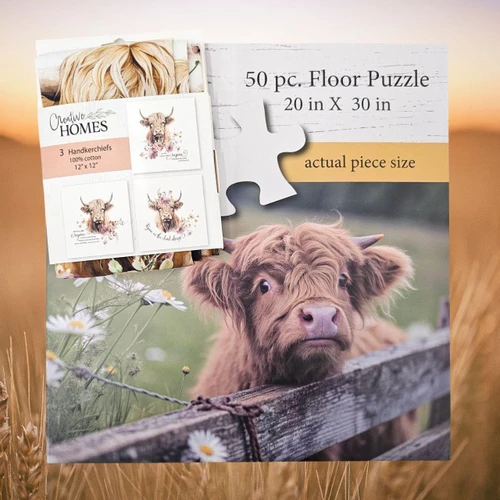 Little Girl Highland Cow Theme Gift