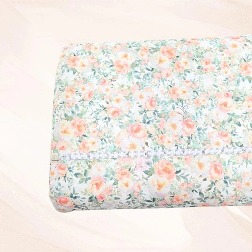 Small Soft Floral Petite Poly Swiss Dot Fabric (sold by half yards)