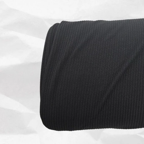 Black Jacquard Rib Knit Fabric (sold by half yards)