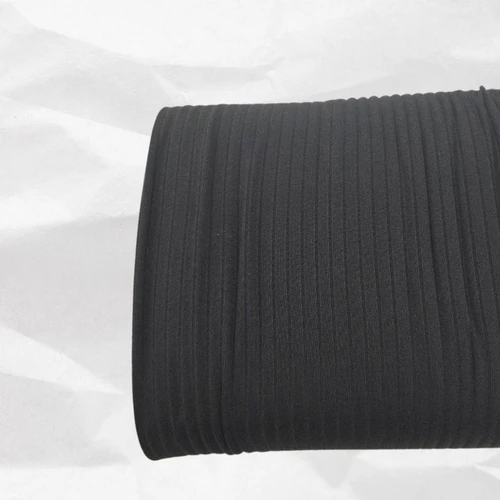 Black Wide Rib Knit Fabric (sold by half yards)