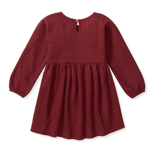 Red Ribbed Pointelle Dress