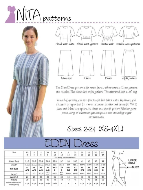 Eden Dress Sizes XL-4XL (18-24)