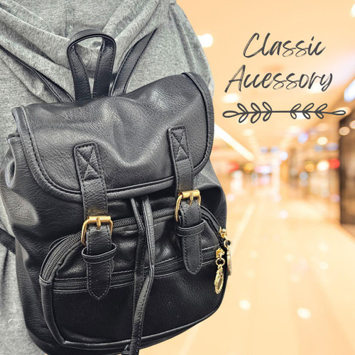 Black Leather Backpack