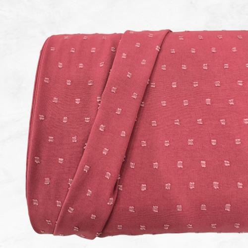 Rose Poly Swiss Dot Fabric