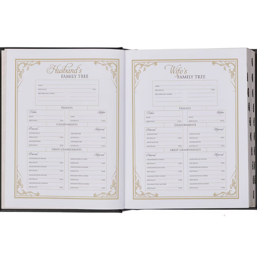 Black Faux Leather Hardcover Family Heritage Bible