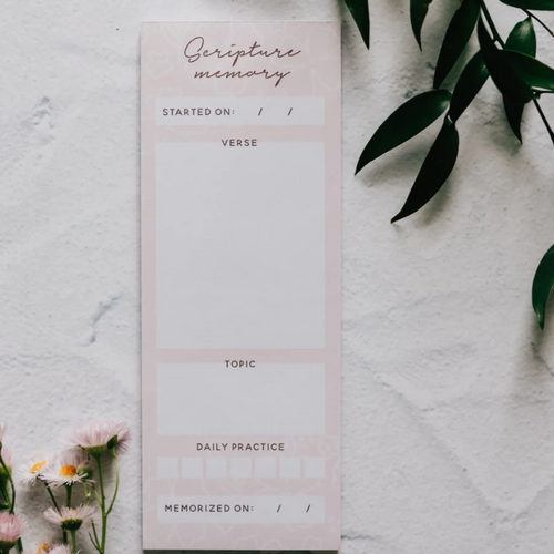 Blush Floral Scripture Memory Notepad