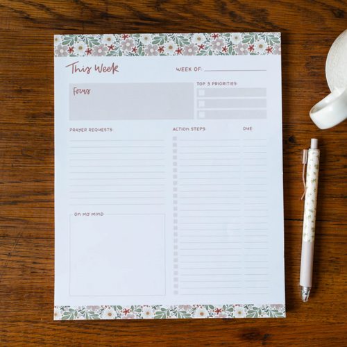 This Week Planner Pad - Almond Blossom
