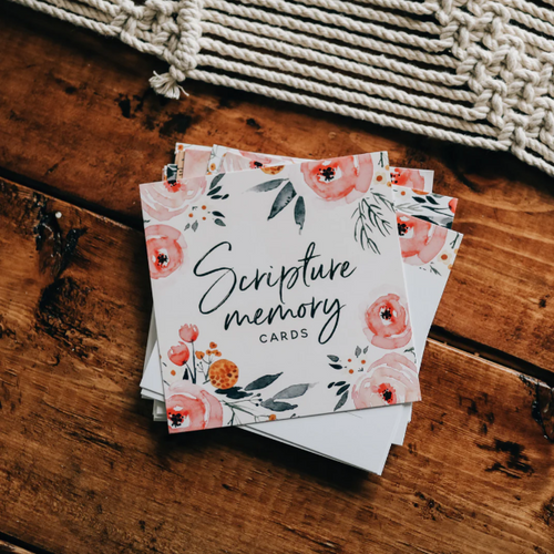 Floral Scripture Memory Cards - Square
