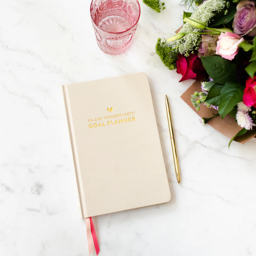 90-Day PowerSheets® Goal Planner | Weekly Undated (Natural Linen)