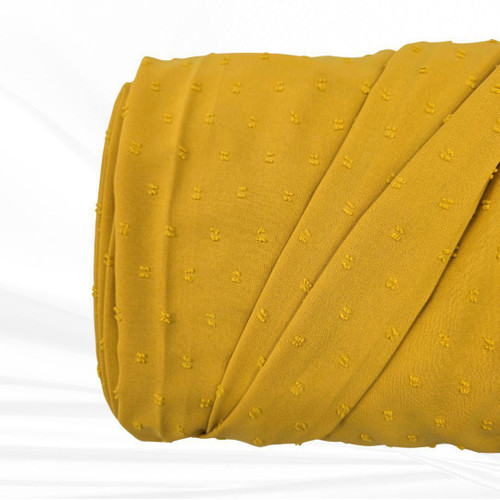 Mustard Small Poly Swiss Dot Fabric  (sold by half yard)