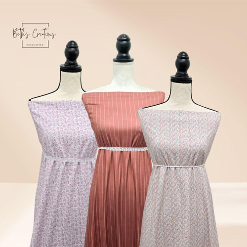 Pink Sweet Blossoms Cotton Spandex Fabric (sold by half yard)