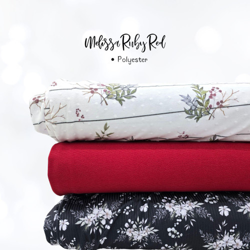 Ruby Red Melissa Poly Fabric (sold by half yards)