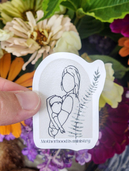 Motherhood is Ministry Waterproof Sticker