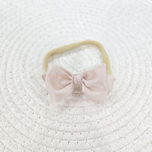 Pink Satin Ribbon Bow Head Band