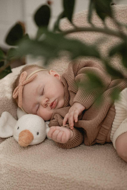 Blue Crocheted Bow Head Band