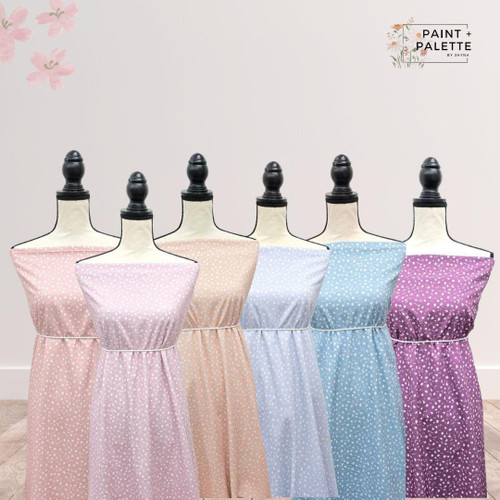 Beth's Exclusive Ditsy Purple Gentle Blossoms Cotton Spandex Fabric (sold by half yards)