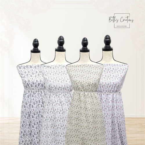 Beth's Exclusive Mini Pink Retro Wildflower Fantasy Cotton Spandex Fabric (sold by half yards)