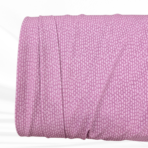 Rose Pink Dainty Sprigs 4 Way Stretch Crinkle Poly Fabric (sold by half yards)