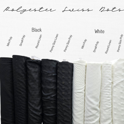 White Small Linen Swiss Dot Fabric (sold by half yard)