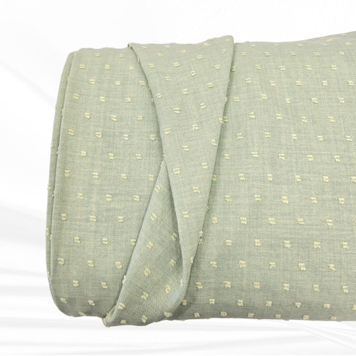 Dusty Lime Small Linen Swiss Dot Fabric (sold by half yard)