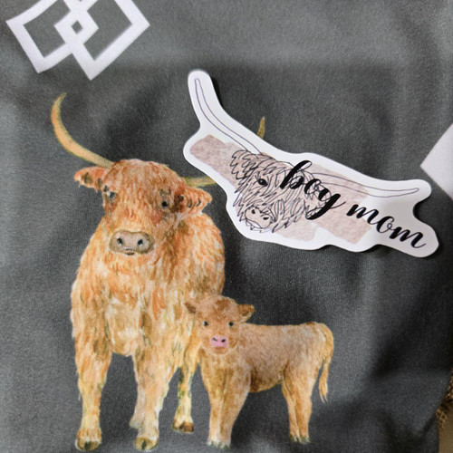 Watercolor Boy Mom Sticker