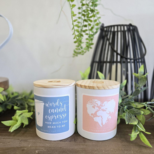 Words Can Not Espresso Candle