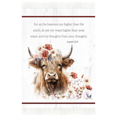Highland Cow Woven Throw Blanket (classic comfort)